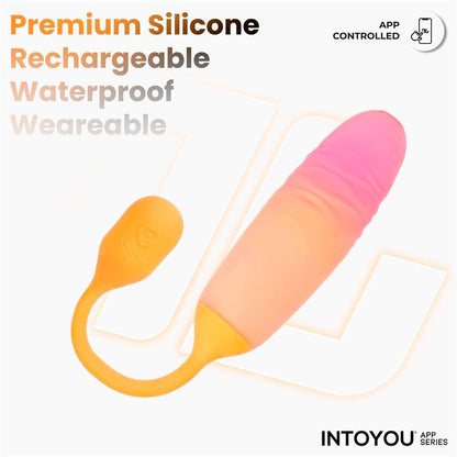 INTOYOU APP SERIES - NEXEGG MOTION HUEVO VIBRADOR CON THRUSTING APP NARANJA/ROSA