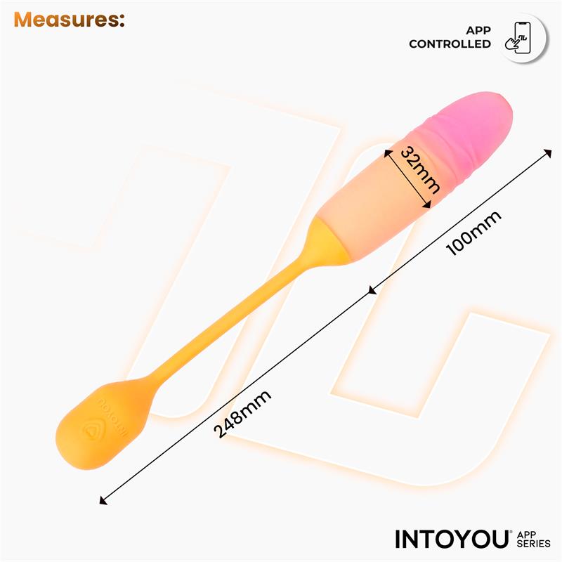 INTOYOU APP SERIES - NEXEGG MOTION HUEVO VIBRADOR CON THRUSTING APP NARANJA/ROSA