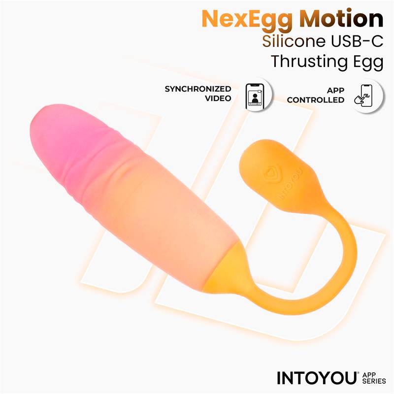 INTOYOU APP SERIES - NEXEGG MOTION HUEVO VIBRADOR CON THRUSTING APP NARANJA/ROSA
