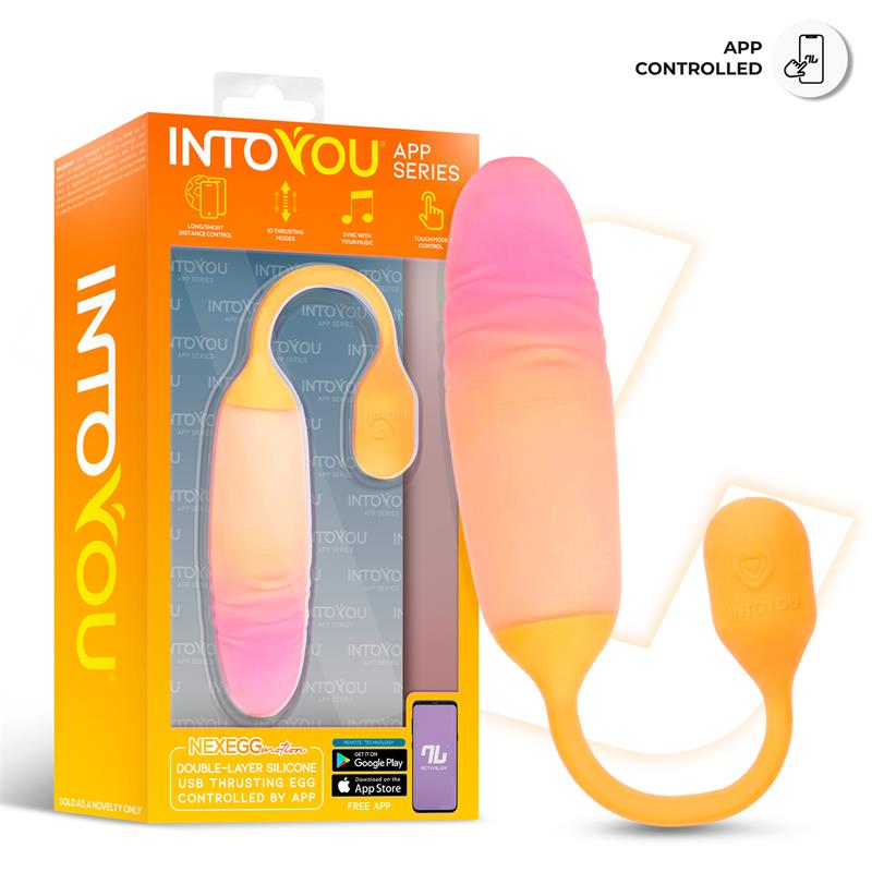INTOYOU APP SERIES - NEXEGG MOTION HUEVO VIBRADOR CON THRUSTING APP NARANJA/ROSA