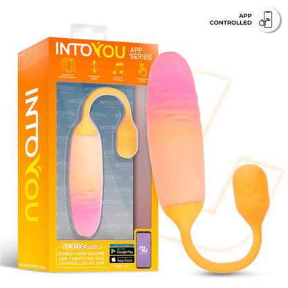 INTOYOU APP SERIES - NEXEGG MOTION HUEVO VIBRADOR CON THRUSTING APP NARANJA/ROSA