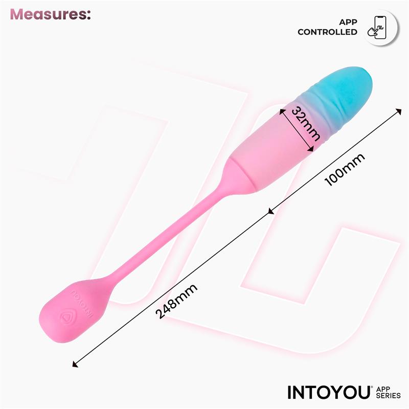 INTOYOU APP SERIES - NEXEGG MOTION HUEVO VIBRADOR CON THRUSTING APP ROSA/TURQUESA