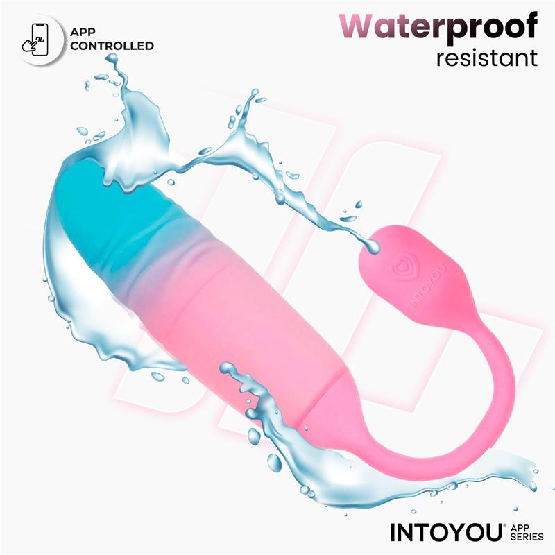 INTOYOU APP SERIES - NEXEGG MOTION HUEVO VIBRADOR CON THRUSTING APP ROSA/TURQUESA