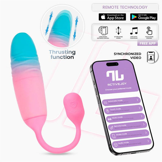 INTOYOU APP SERIES - NEXEGG MOTION HUEVO VIBRADOR CON THRUSTING APP ROSA/TURQUESA