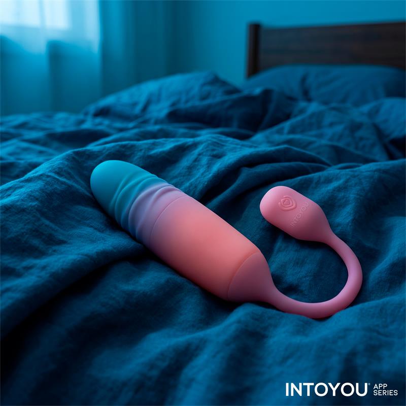 INTOYOU APP SERIES - NEXEGG MOTION HUEVO VIBRADOR CON THRUSTING APP ROSA/TURQUESA