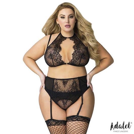 ADALET LINGERIE - NISA SET SUJETADOR, LIGUERO Y TANGA TALLA 44-46