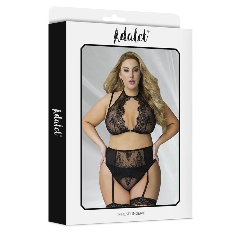 ADALET LINGERIE - NISA SET SUJETADOR, LIGUERO Y TANGA TALLA 44-46