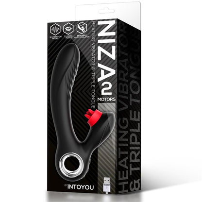 INTOYOU - NIZA VIBRADOR CON CALOR Y TRIPLE LENGUA ESTIMULADORA DE CLÍTORIS