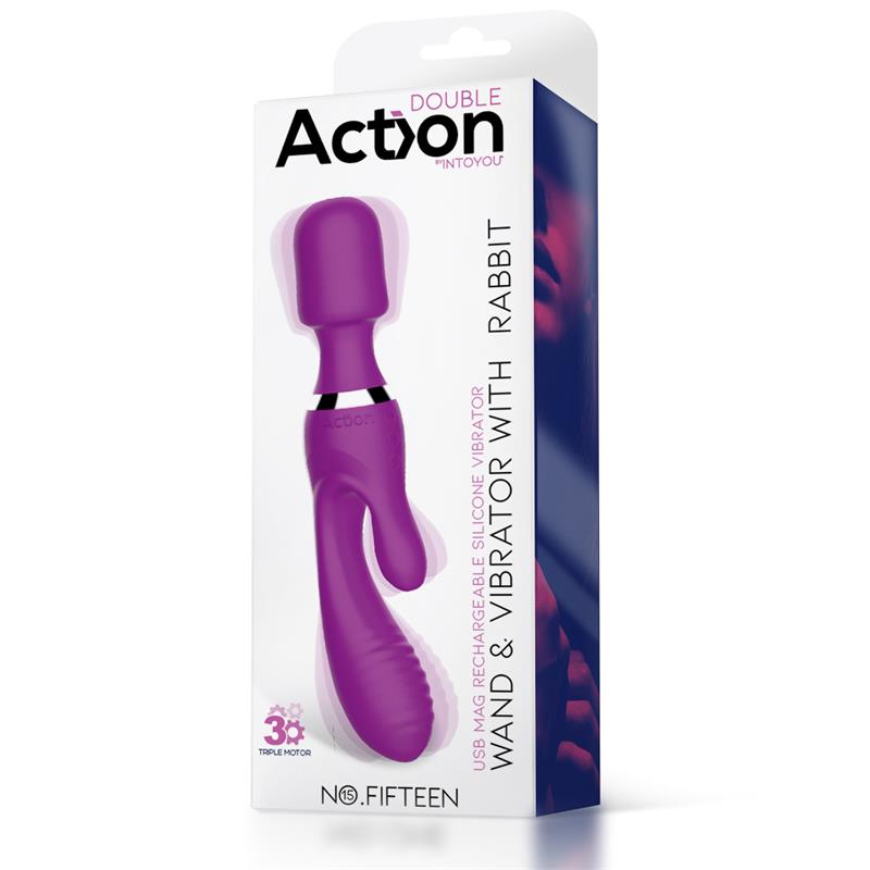 ACTION - NO. FIFTEEN VIBRADOR Y MASAJEADOR 3 MOTORES INDEPENDIENTES