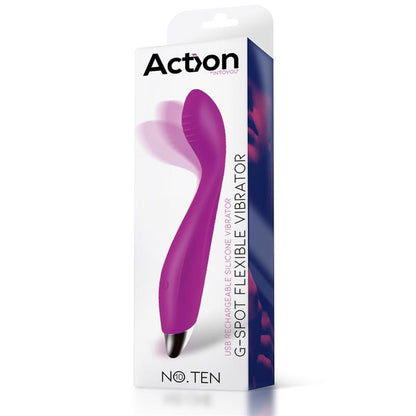 ACTION - NO. TEN VIBRADOR HIPER-FLEXIBLE PUNTO-G USB MAGNÉTICO SILICONA