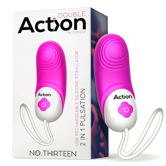 ACTION - NO. THIRTEEN ESTIMULADOR 2 IN 1 CON VIBRACIÓN Y PULSACIÓN