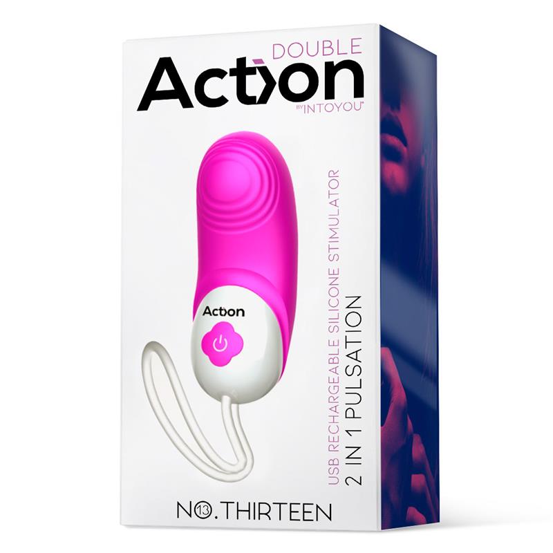 ACTION - NO. THIRTEEN ESTIMULADOR 2 IN 1 CON VIBRACIÓN Y PULSACIÓN