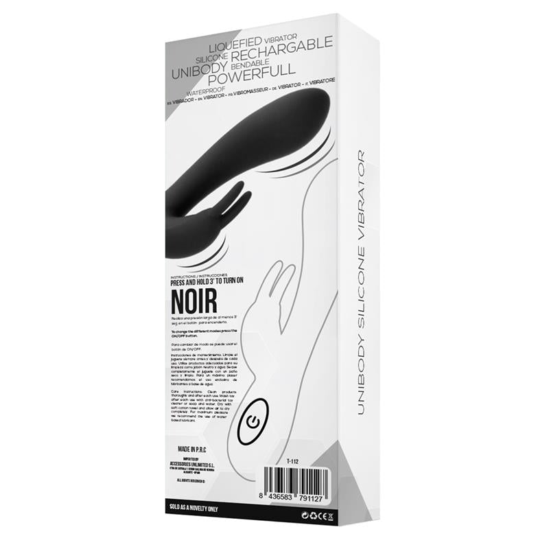 TARDENOCHE - NOIR VIBRADOR SILICONA LÍQUIDA INYECTADA 2 MOTORES USB