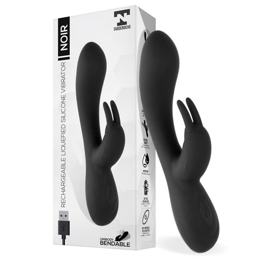 TARDENOCHE - NOIR VIBRADOR SILICONA LÍQUIDA INYECTADA 2 MOTORES USB