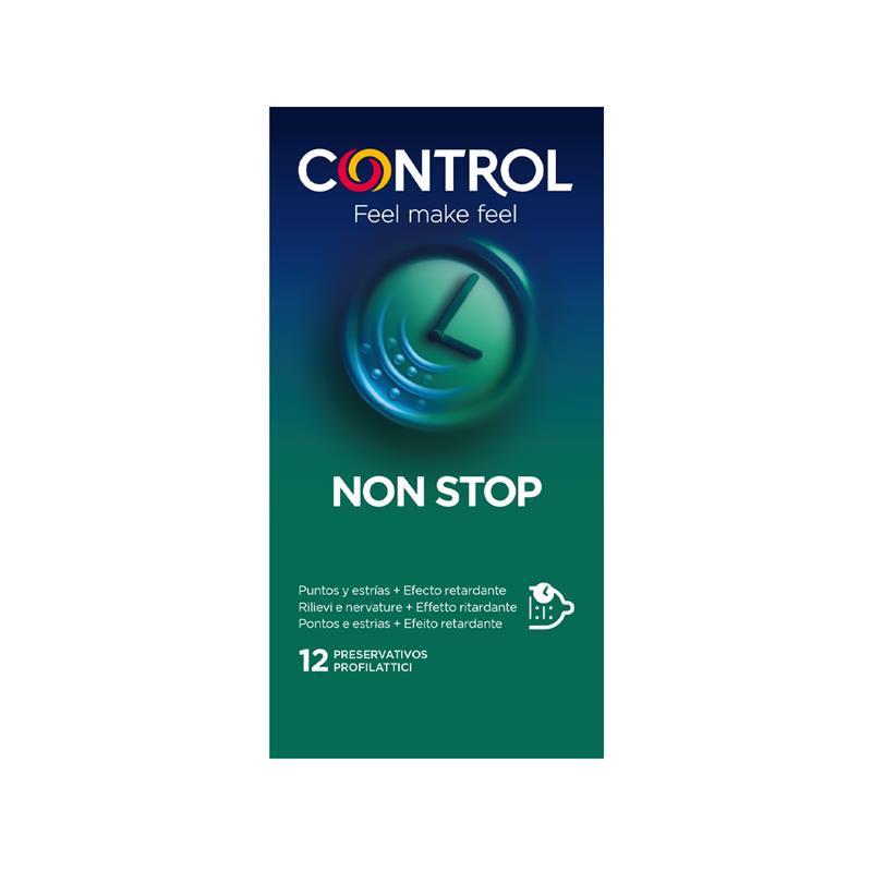 CONTROL - NONSTOP PUNTOS Y ESTRIAS PRESERVATIVOS 12 UNIDADES