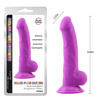 CHISA - NORMAN.P DILDO SILICONA LÍQUIDA PÚRPURA 21.5CM
