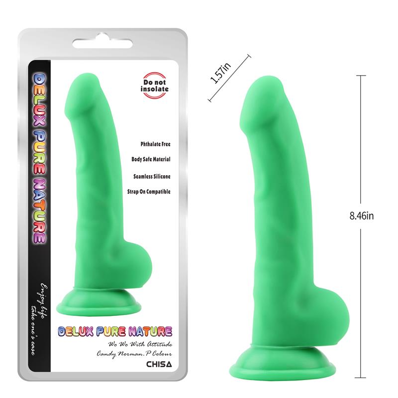 CHISA - NORMAN.P DILDO SILICONA LIQUIDA VERDE 21.5CM