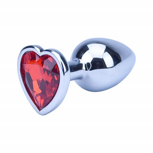 PRECIOUS METALS - HEART SHAPED BUTT PLUG-SILVER
