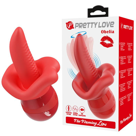 PRETTYLOVE - OBELIA ESTIMULADOR CON VIBRACIÓN Y MOVIMIENTO LENGUA