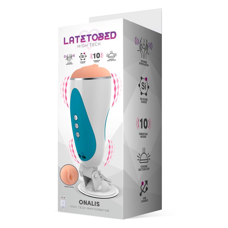 LATETOBED - ONALIS HIGH TECH MASTURBADOR SISTEMA GEMIDOS Y VIBRACIÓN VAGINA USB