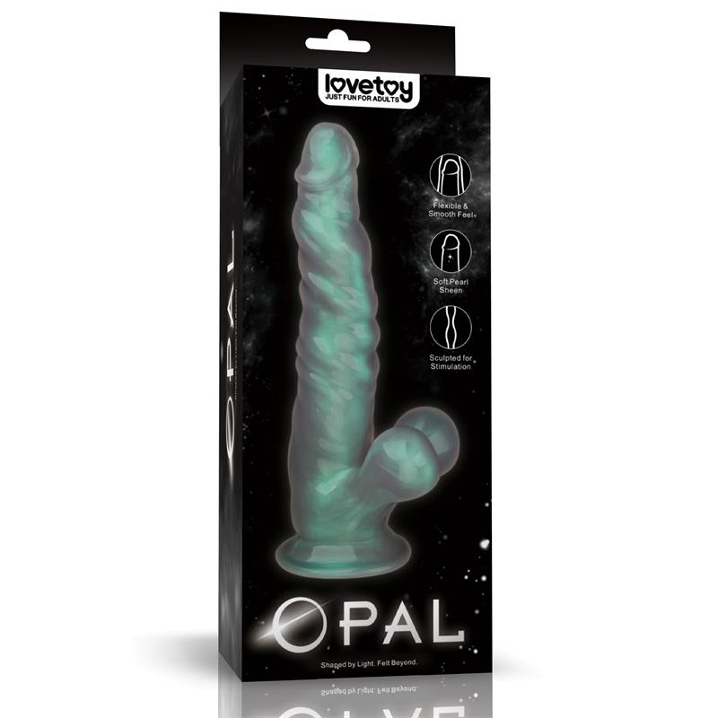 LOVETOY - OPAL PEARL SHEEN DILDO VERDE 10