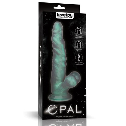 LOVETOY - OPAL PEARL SHEEN DILDO VERDE 10