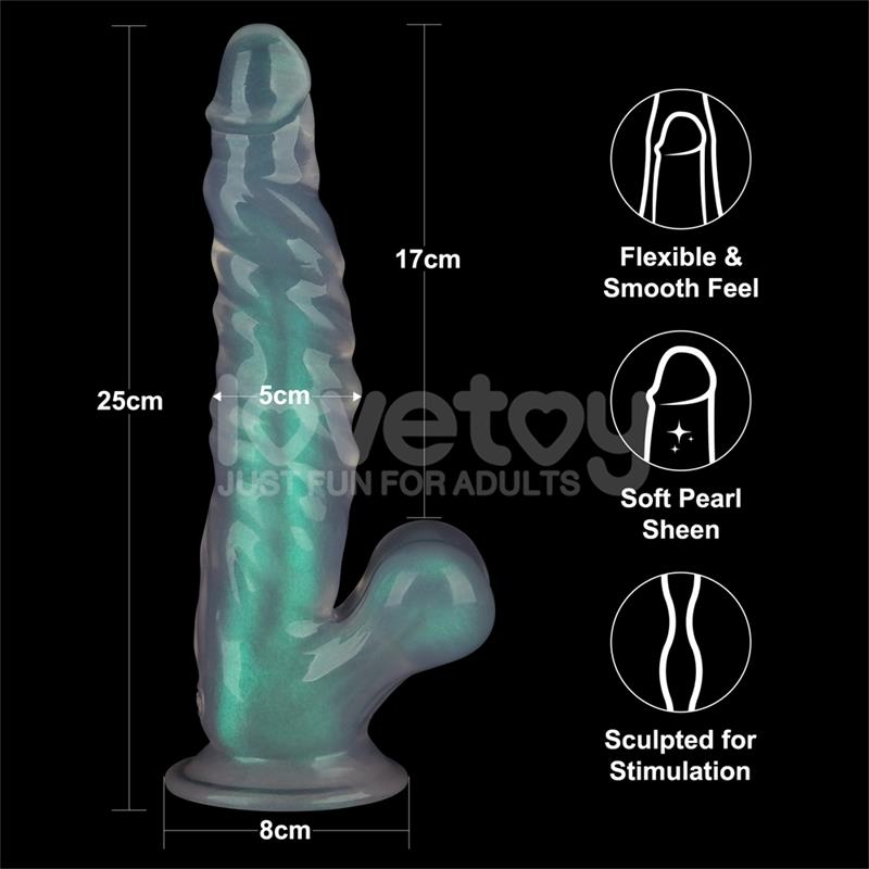 LOVETOY - OPAL PEARL SHEEN DILDO VERDE 10