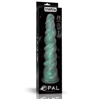 LOVETOY - OPAL PEARL SHEEN DILDO VERDE 11.5