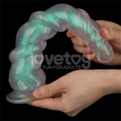 LOVETOY - OPAL PEARL SHEEN DILDO VERDE 11.5