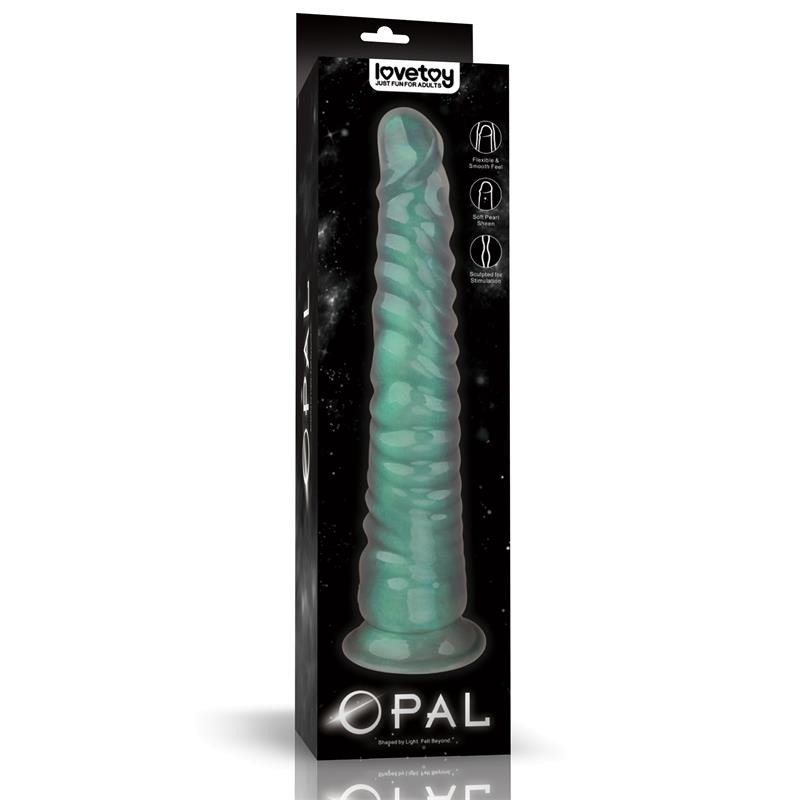 LOVETOY - OPAL PEARL SHEEN DILDO VERDE 12.5
