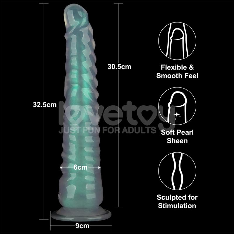 LOVETOY - OPAL PEARL SHEEN DILDO VERDE 12.5