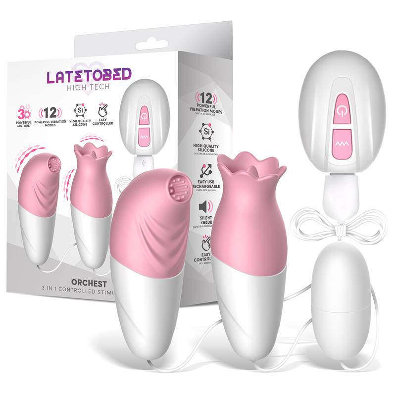 LATETOBED - ORCHEST ESTIMULADOR 3 IN 1 CON CONTROL REMOTO