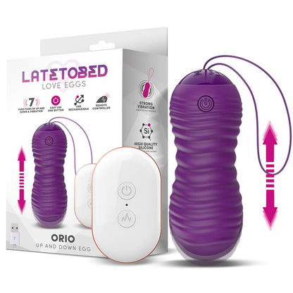 LATETOBED - ORIO HUEVO VIBRADOR Y MOVIMIENTO TELESCÓPICO UP AND DOWN CONTROL REMOTO PÚRPURA