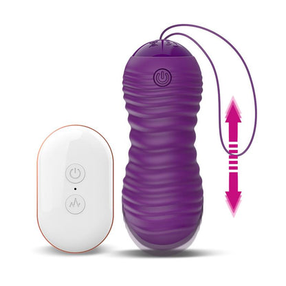 LATETOBED - ORIO HUEVO VIBRADOR Y MOVIMIENTO TELESCÓPICO UP AND DOWN CONTROL REMOTO PÚRPURA
