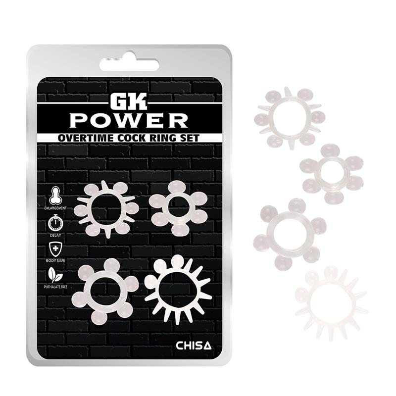 CHISA - OVERTIME SET 4 ANILLOS PARA EL PENE