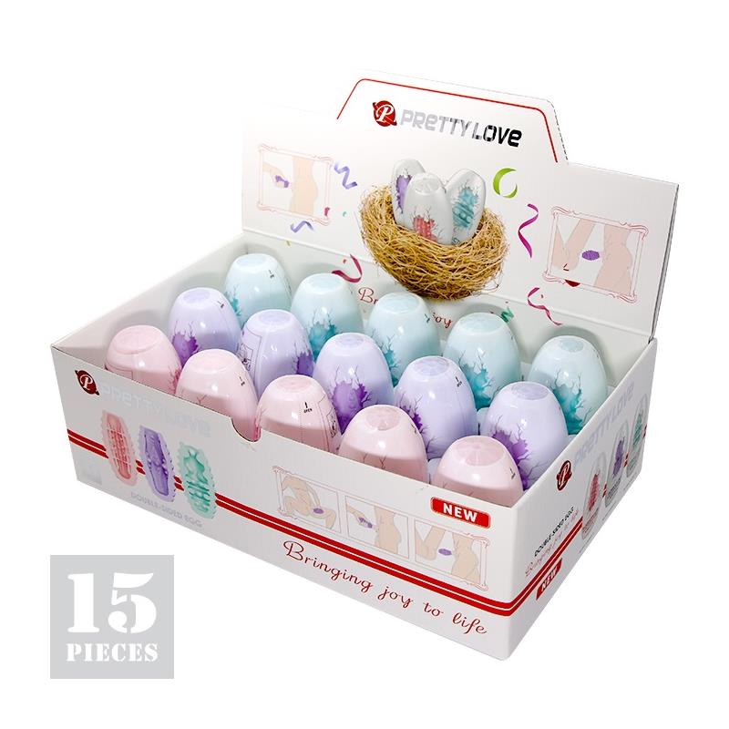PRETTYLOVE - PACK 15 HUEVOS MASTURBADORES DOBLE TEXTURIZADO