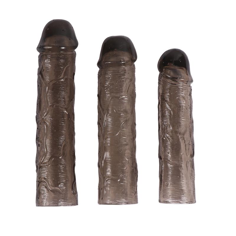 SHEQU - PACK 3 FUNDAS PARA EL PENE ALEX COLOR NEGRO