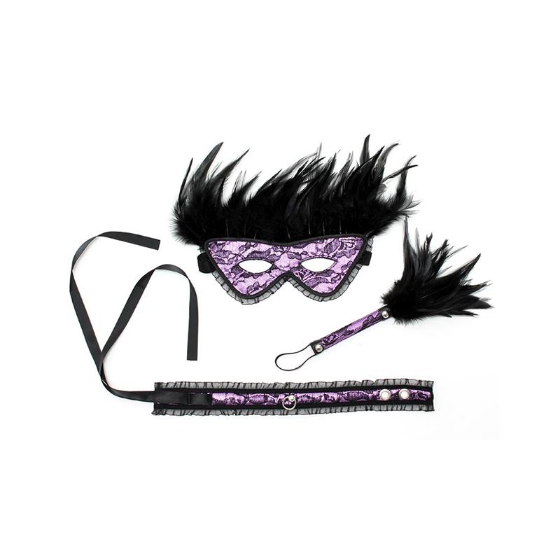 BONDAGE PLAY - PACK 3 PIEZAS DOMINISET DE LUJO PURPURA