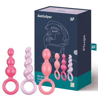 SATISFYER - PACK 3 PLUGS SILICONA TRI COLOR