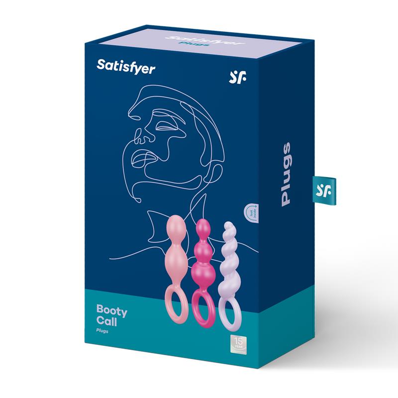 SATISFYER - PACK 3 PLUGS SILICONA TRI COLOR