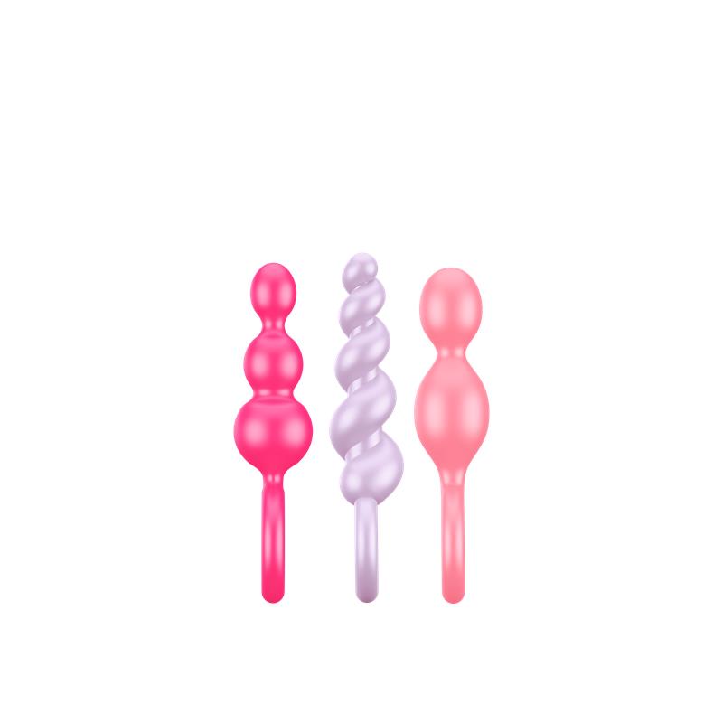SATISFYER - PACK 3 PLUGS SILICONA TRI COLOR