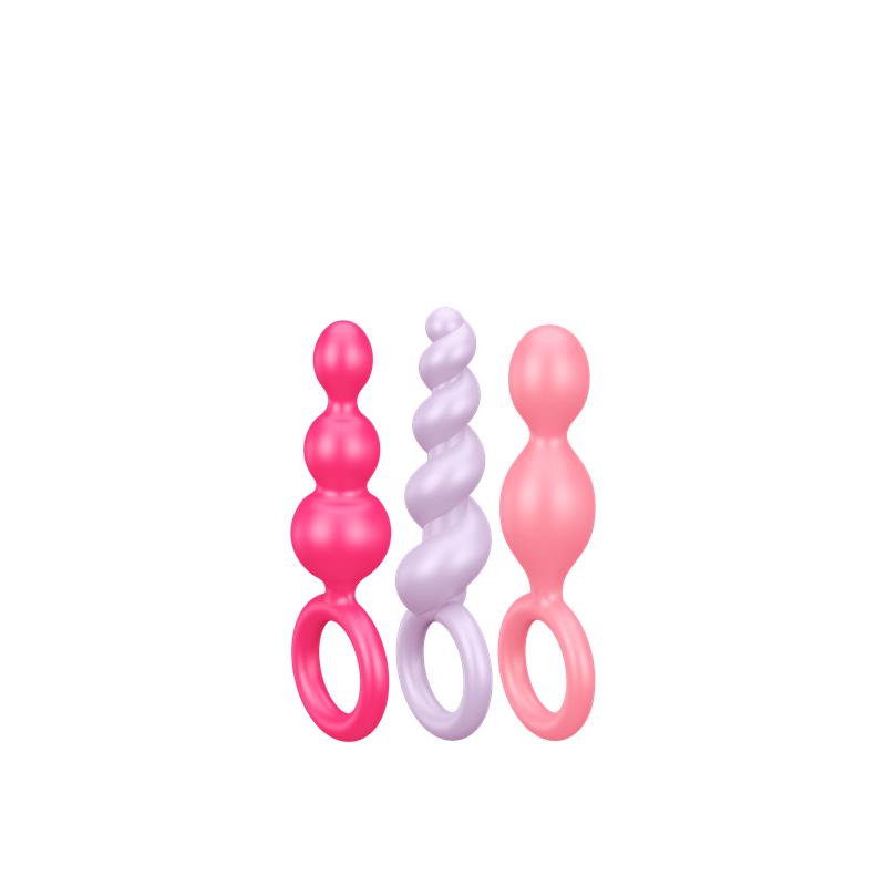 SATISFYER - PACK 3 PLUGS SILICONA TRI COLOR