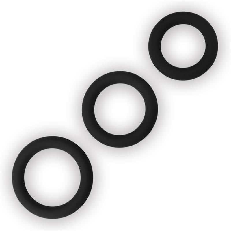 LOVETOY - PACK DE 3 ANILLOS PARA EL PENE POWER PLUS NEGRO