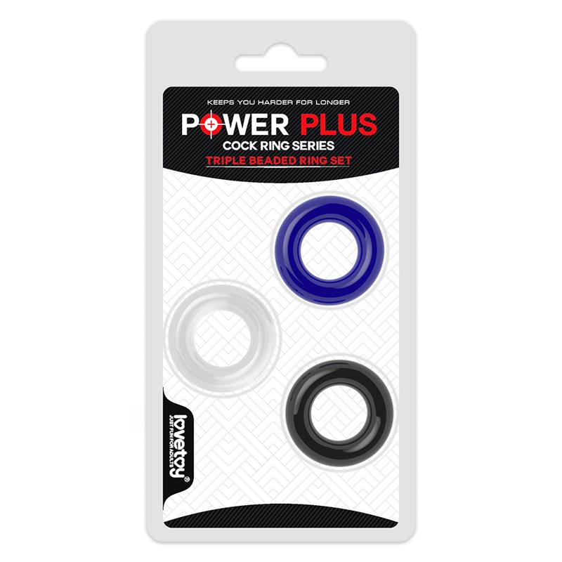 LOVETOY - PACK DE 3 ANILLOS PARA EL PENE POWER PLUS