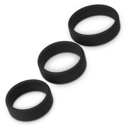 LOVETOY - PACK DE 3 ANILLOS PARA EL PENE POWER RING NEGRO