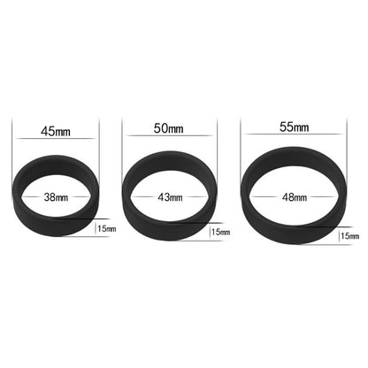 LOVETOY - PACK DE 3 ANILLOS PARA EL PENE POWER RING NEGRO