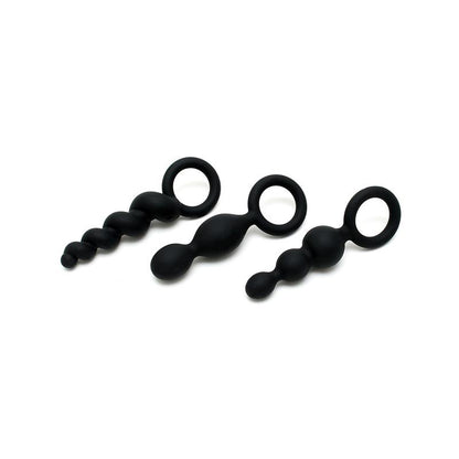 SATISFYER - PACK DE 3 PLUGS SILICONA NEGRO