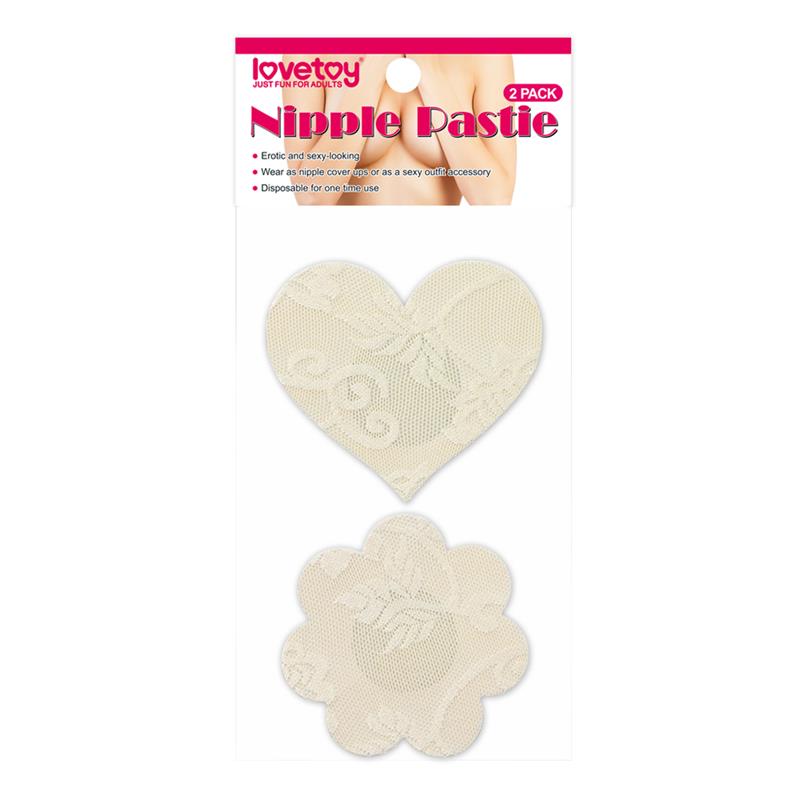LOVETOY - PACK PEZONERAS FLOR Y CORAZÓN BEIGE