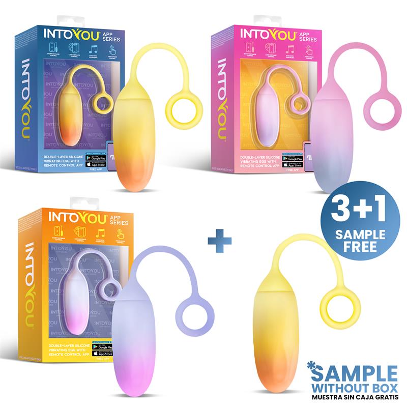INTOYOU APP SERIES - PACK SURTIDO 3 + MUESTRA HUEVO CON APP SILICONA DOBLE CAPA
