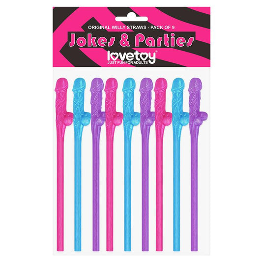 LOVETOY - PAJITAS PENE VARIO COLOR PACK DE 9